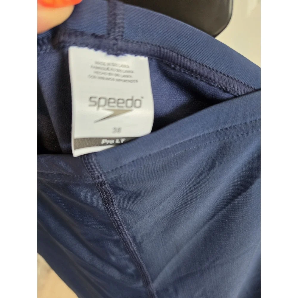 Speedo Swim Jammer Men's Size 38 ProLT Solid Compression Swimsuit Navy Blue NWT